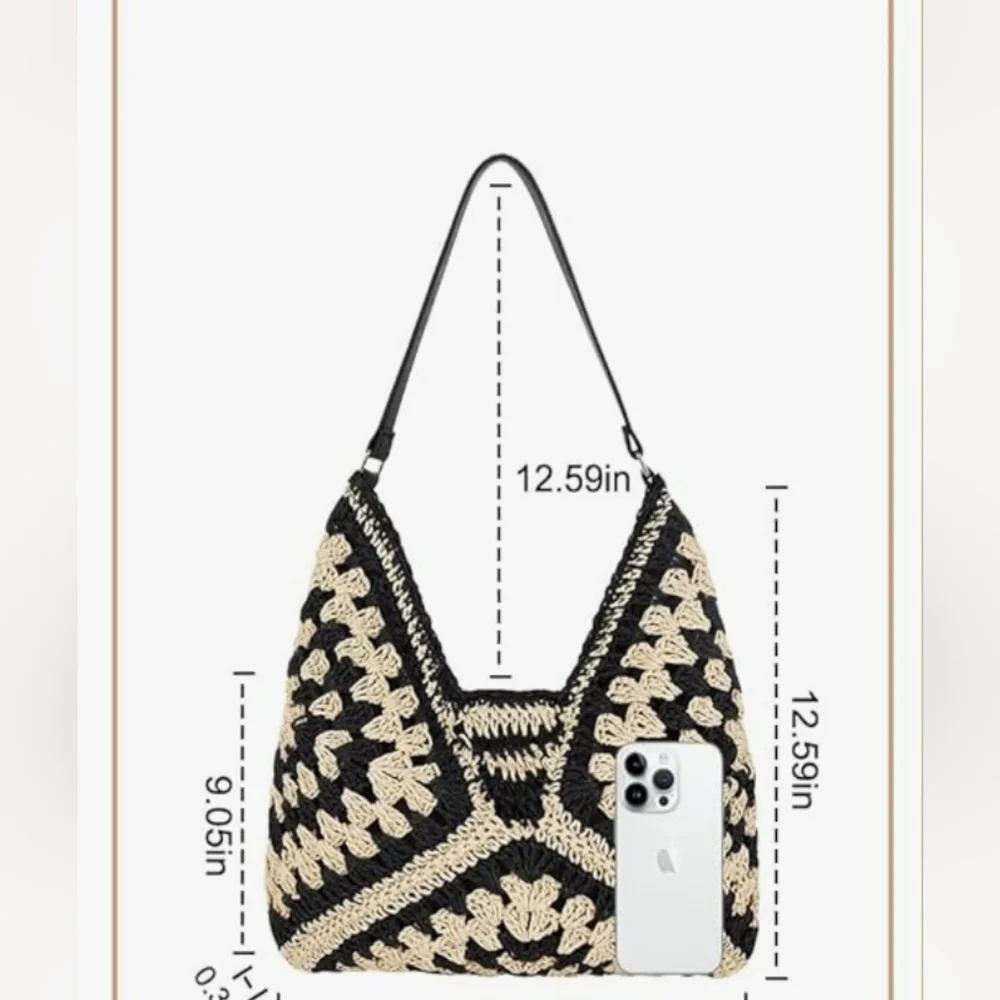 NWOT Straw Beach Handbag - Picture 5 of 9